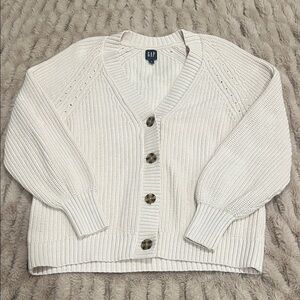 GAP Cream Chunky Knit Button Cardigan Size Small